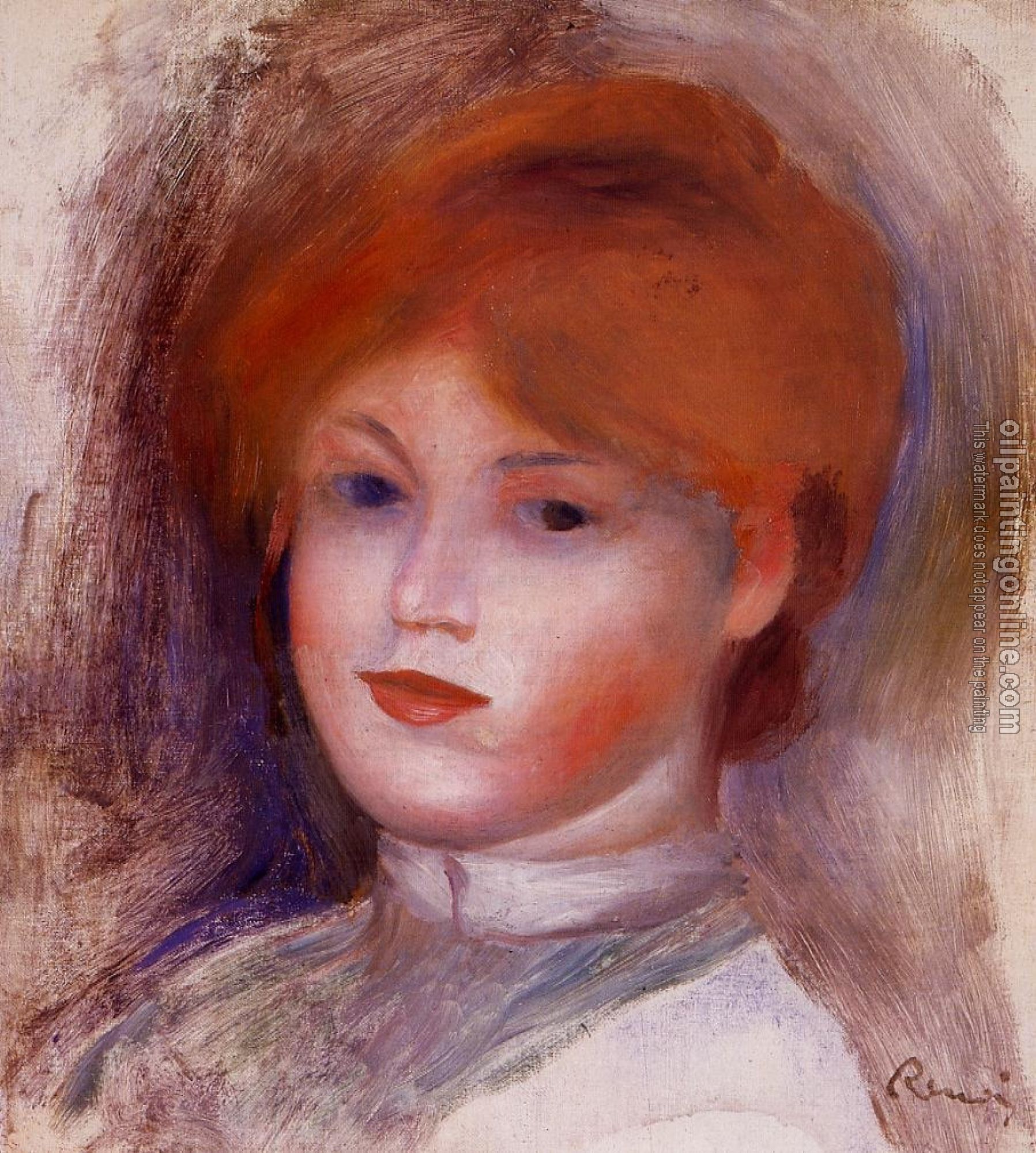 Renoir, Pierre Auguste - Head of a Young Woman